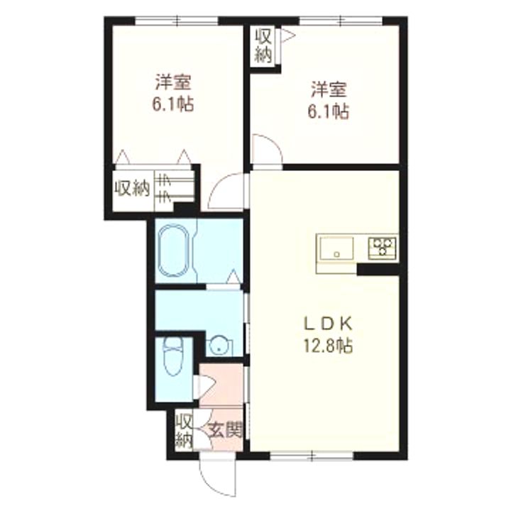 ディアコートAの間取り