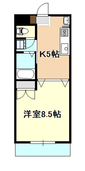 岡山県岡山市北区奥田2(マンション)の賃貸物件の間取り