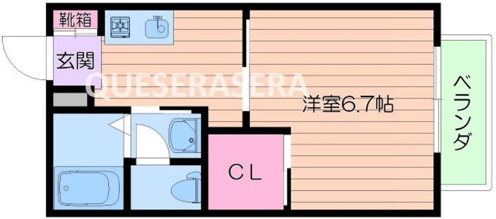大阪府吹田市上山手町(アパート)の賃貸物件の間取り