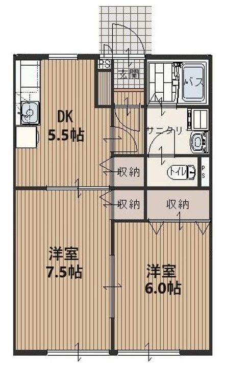 コンフォート柏原Bの間取り