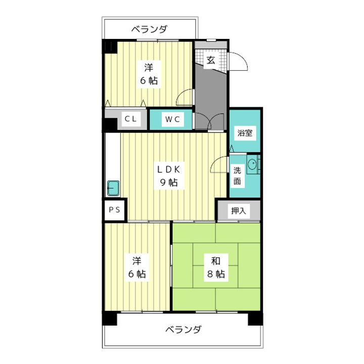 愛知県名古屋市名東区高社2(マンション)の賃貸物件の間取り