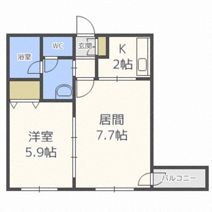 北海道札幌市中央区南六条西22(マンション)の賃貸物件の間取り