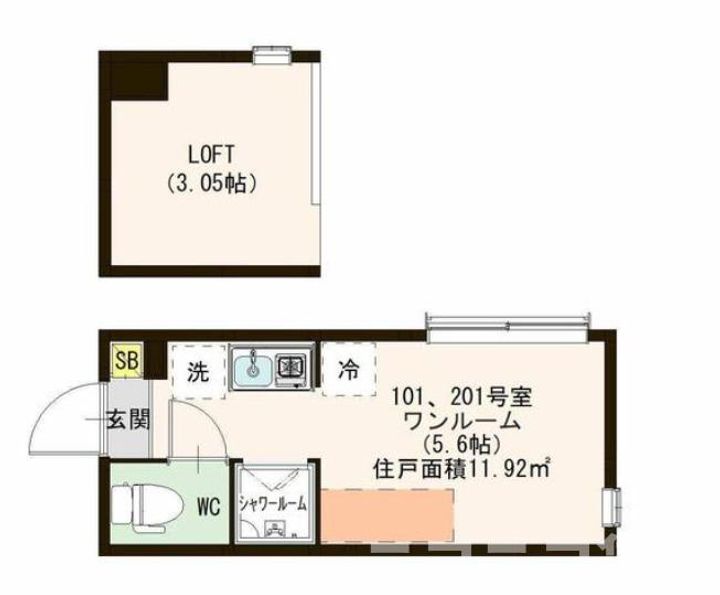 東京都練馬区旭丘2(アパート)の賃貸物件の間取り
