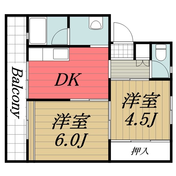 千葉県千葉市美浜区真砂2(マンション)の賃貸物件の間取り