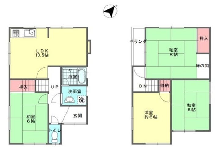奈良県生駒市壱分町(一戸建)の賃貸物件の間取り
