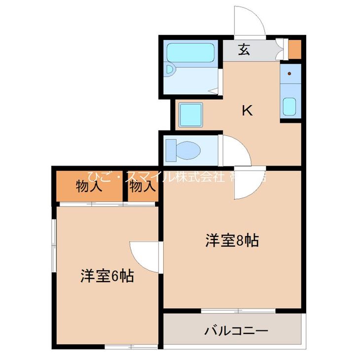 熊本県熊本市東区東野3(マンション)の賃貸物件の間取り