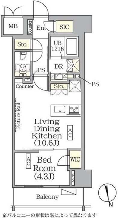 ザ・パークハビオ神楽坂レジデンスサウスの間取り