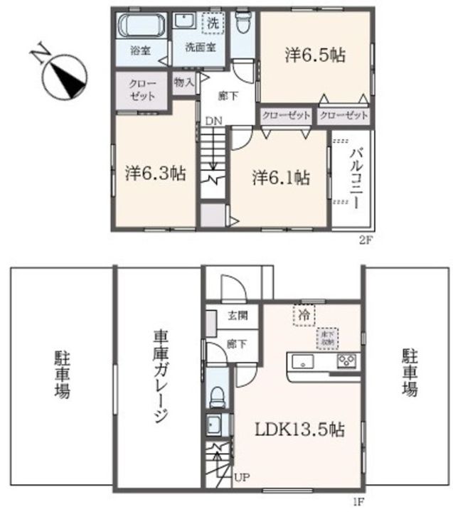 神奈川県横浜市鶴見区北寺尾6(一戸建)の賃貸物件の間取り