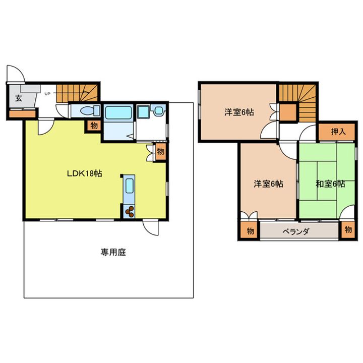 岐阜県各務原市蘇原青雲町2(一戸建)の賃貸物件の間取り