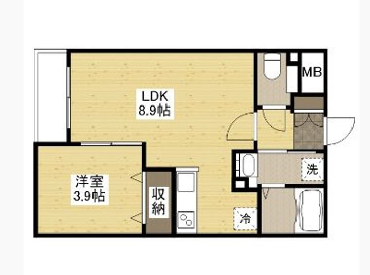 広島県福山市引野町1丁目の賃貸マンションの間取り