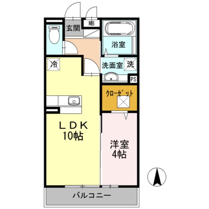 東京都八王子市北野町(アパート)の賃貸物件の間取り