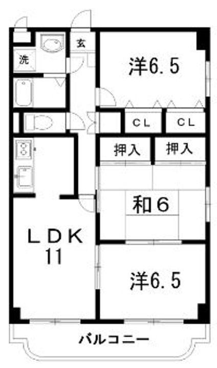 高知県安芸市川北甲(マンション)の賃貸物件の間取り