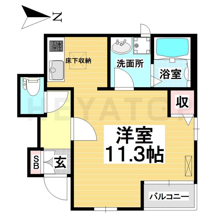 愛知県名古屋市熱田区八番1(アパート)の賃貸物件の間取り