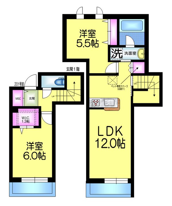 東京都練馬区石神井台6(マンション)の賃貸物件の間取り