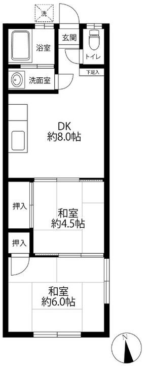 東京都世田谷区代田4(アパート)の賃貸物件の間取り