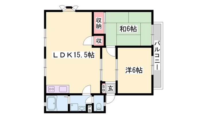 兵庫県姫路市田寺7(アパート)の賃貸物件の間取り