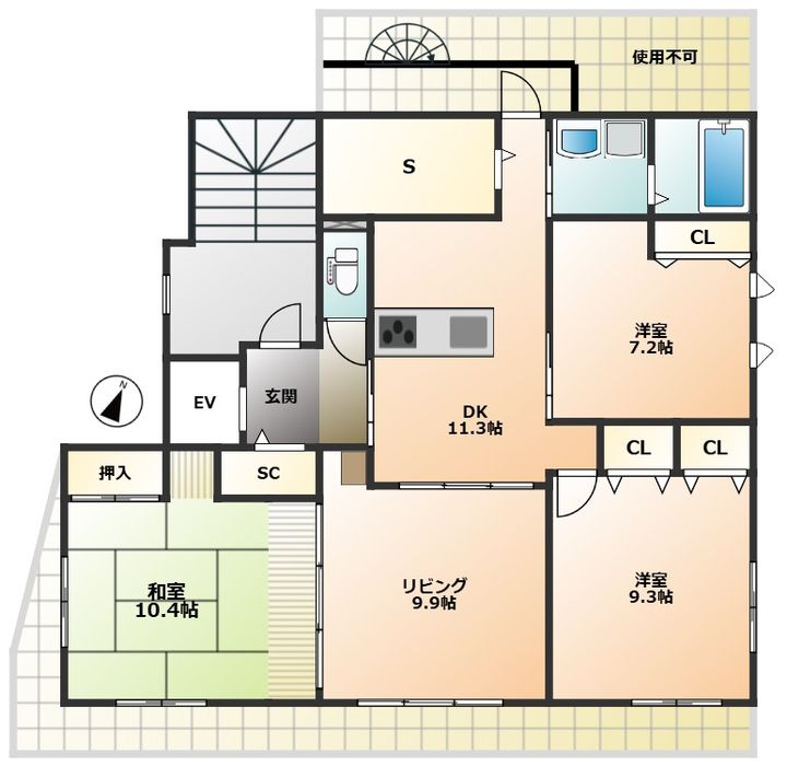 ヴォヌールメゾンの間取り