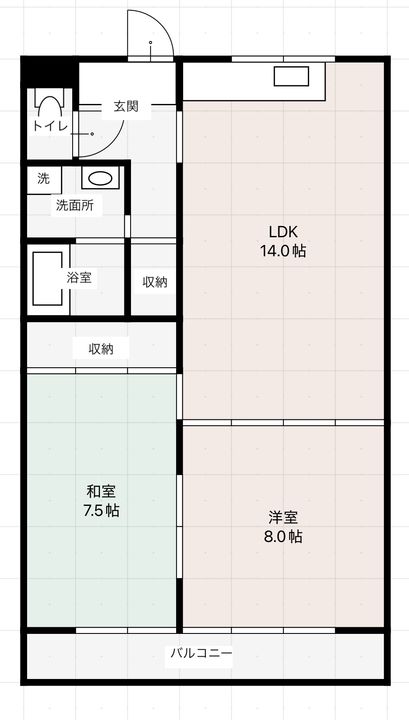 高知県高知市高須新町1(マンション)の賃貸物件の間取り