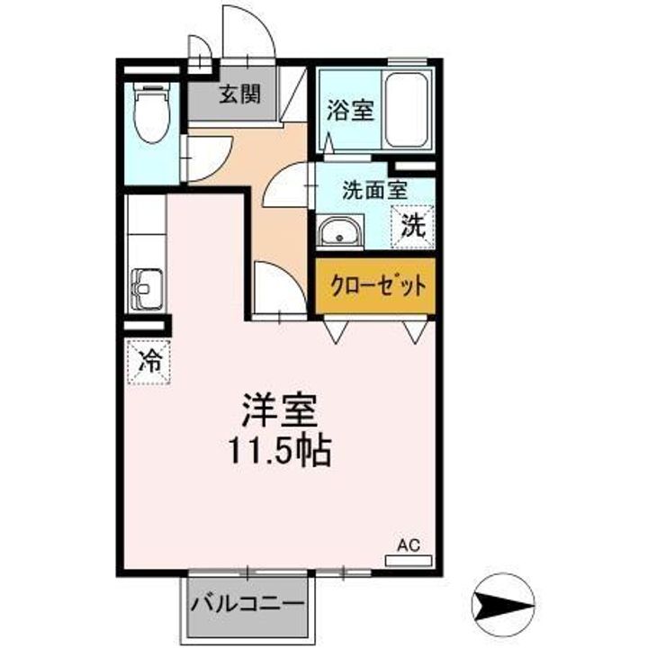 徳島県阿南市那賀川町上福井南川渕(アパート)の賃貸物件の間取り