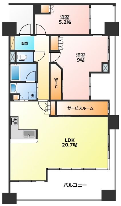 神奈川県小田原市栄町1(マンション)の賃貸物件の間取り