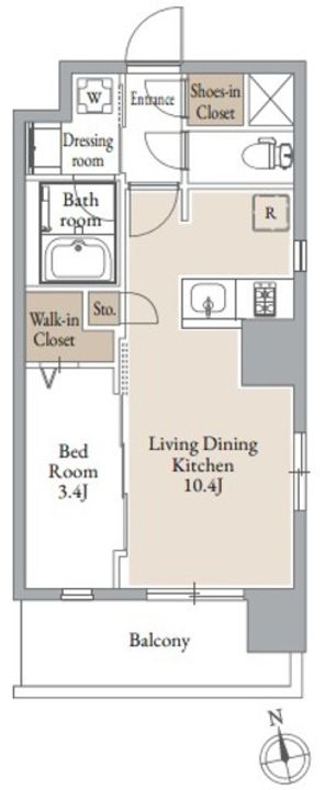 宮城県仙台市宮城野区鉄砲町西(マンション)の賃貸物件の間取り