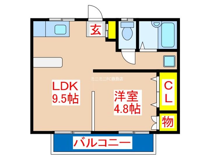 サウスヴリーズ隼人の間取り