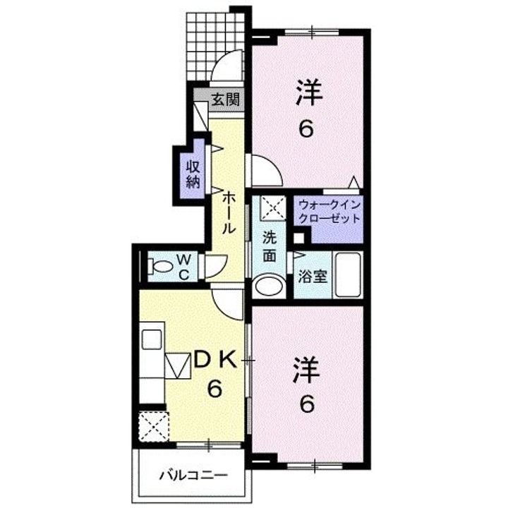 福島県いわき市四倉町字鬼越(アパート)の賃貸物件の間取り