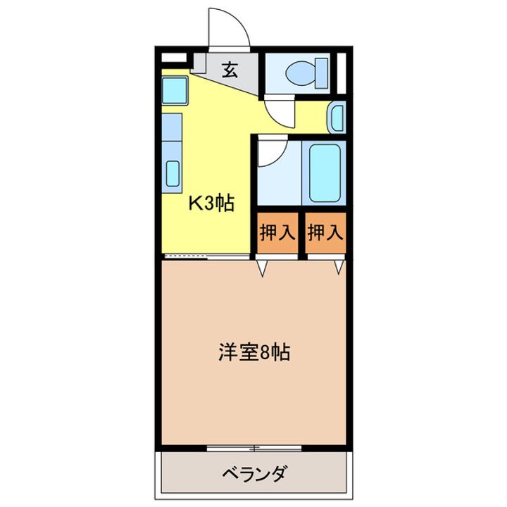 岐阜県岐阜市本荘中ノ町3(アパート)の賃貸物件の間取り