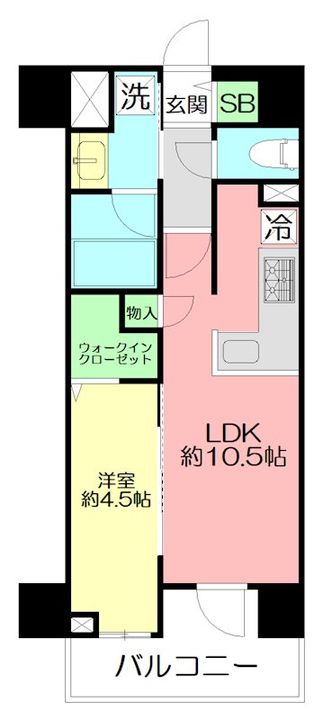 神奈川県横浜市鶴見区鶴見中央4(マンション)の賃貸物件の間取り