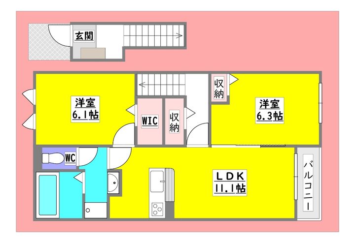 広島県東広島市西条町御薗宇(アパート)の賃貸物件の間取り
