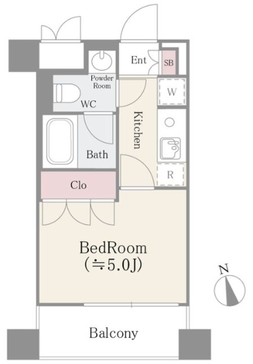 千葉県松戸市本町(マンション)の賃貸物件の間取り
