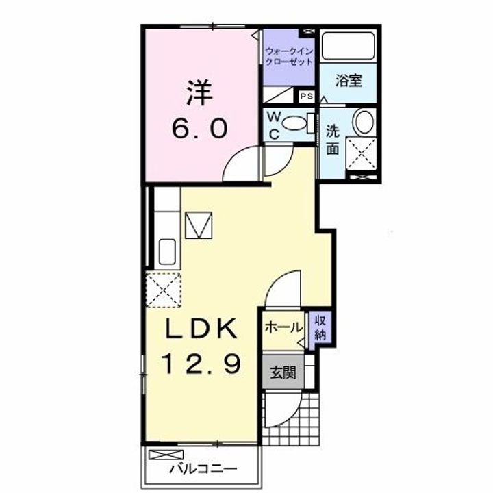 福島県福島市下鳥渡字新町(アパート)の賃貸物件の間取り