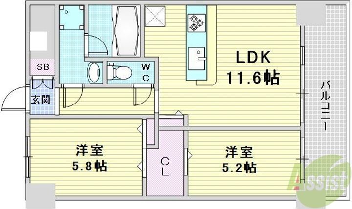 ルミエール北梅田の間取り