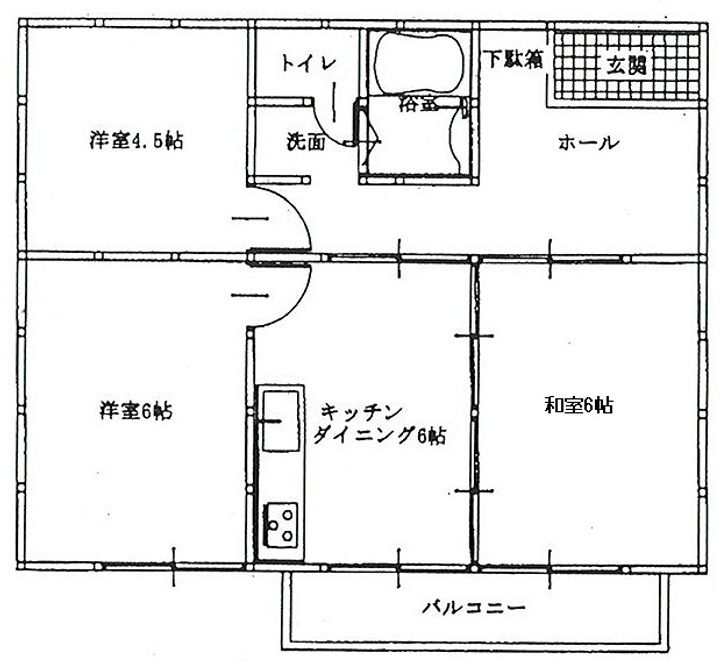 ハイムほりた1階の間取り