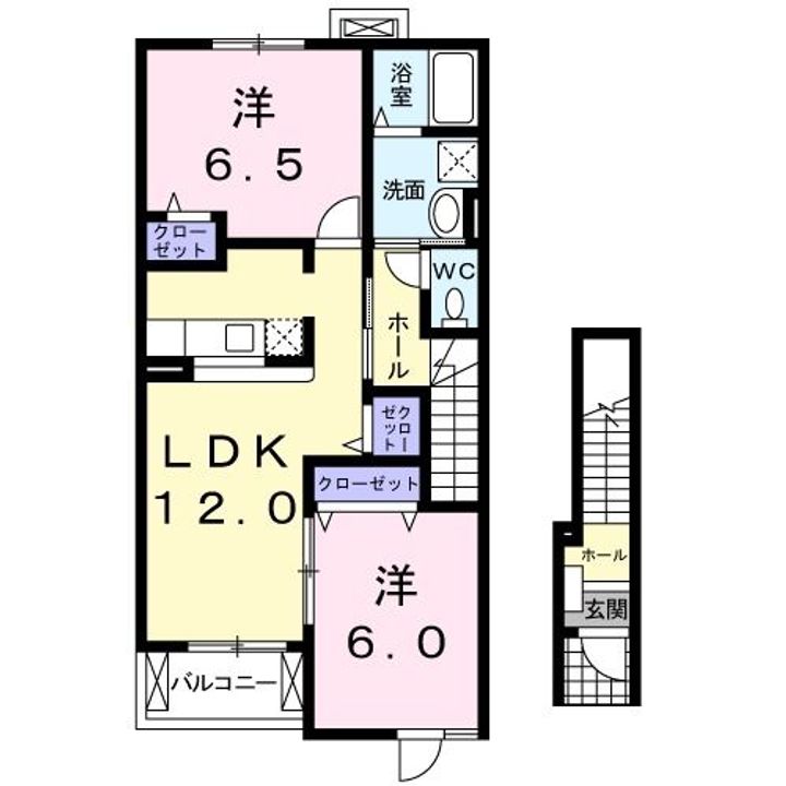 栃木県足利市福居町(アパート)の賃貸物件の間取り