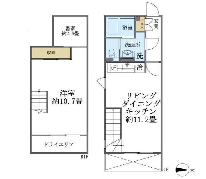 東京都中野区中央3(マンション)の賃貸物件の間取り