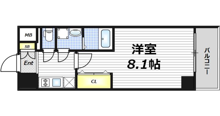 大阪府大阪市北区大淀中5(マンション)の賃貸物件の間取り
