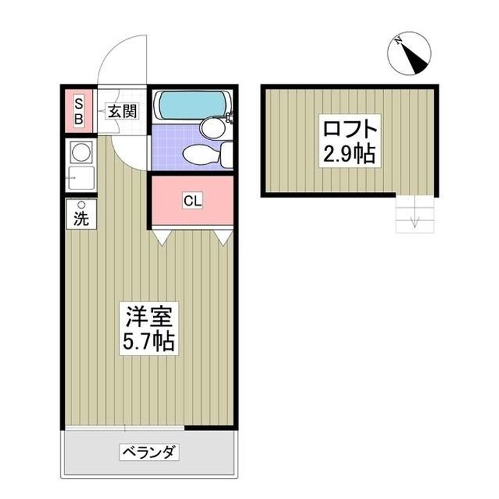 神奈川県横浜市港南区上大岡東2(アパート)の賃貸物件の間取り
