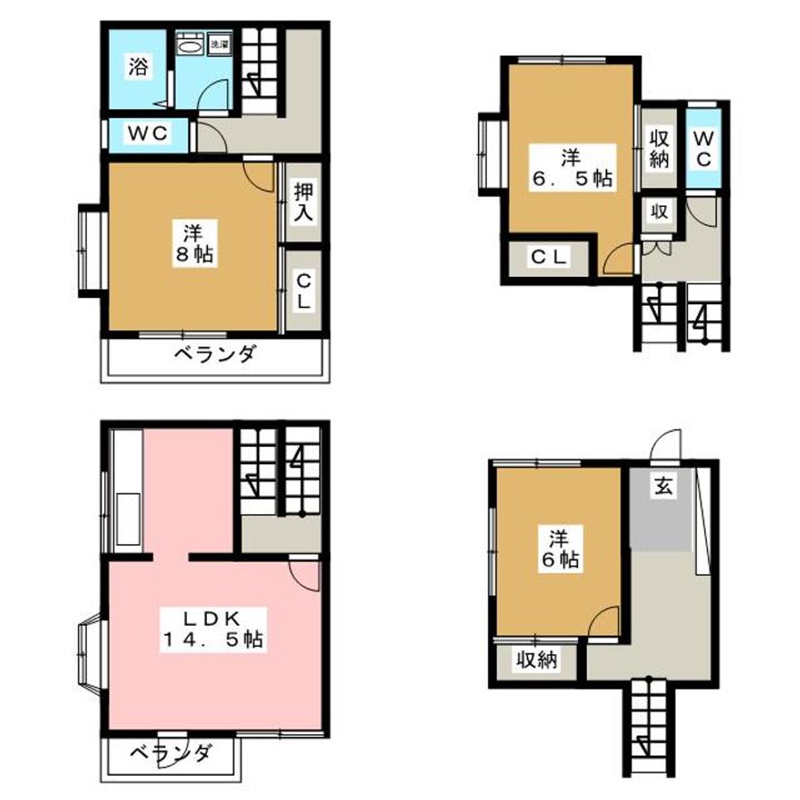 東京都国立市東3(一戸建)の賃貸物件の間取り