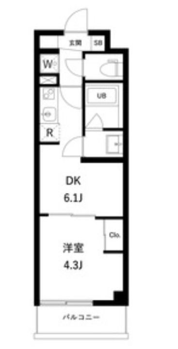 東京都大田区東六郷1(マンション)の賃貸物件の間取り