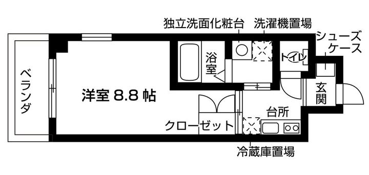 京都府京都市北区上賀茂狭間町(マンション)の賃貸物件の間取り