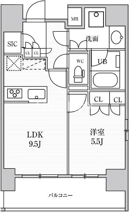 東京都台東区元浅草3の賃貸マンションの間取り