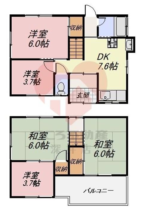 大阪府泉北郡忠岡町高月北1(一戸建)の賃貸物件の間取り
