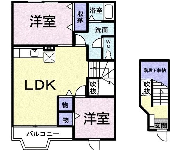 群馬県太田市世良田町(アパート)の賃貸物件の間取り