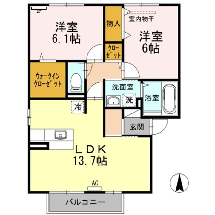 広島県福山市駅家町大字倉光(アパート)の賃貸物件の間取り