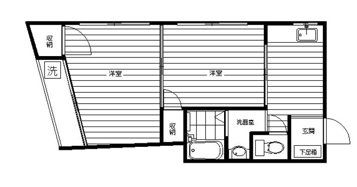 東京都江戸川区平井4(マンション)の賃貸物件の間取り