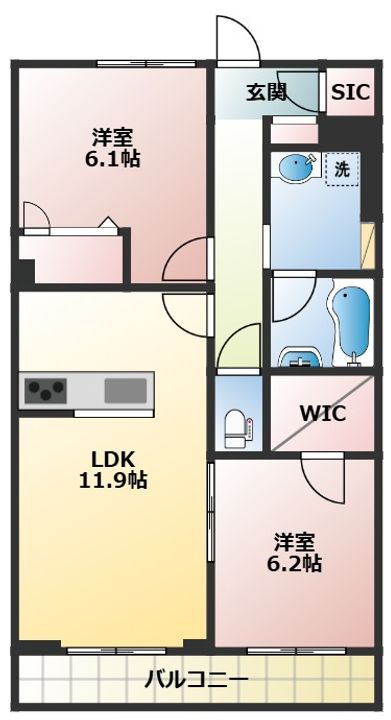 神奈川県横浜市港北区日吉本町4(マンション)の賃貸物件の間取り