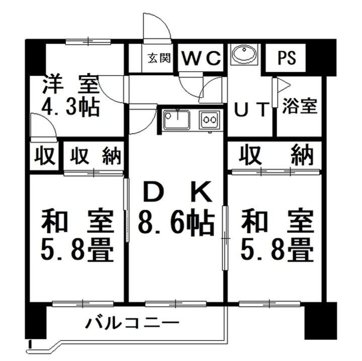 仲浜ハイツの間取り