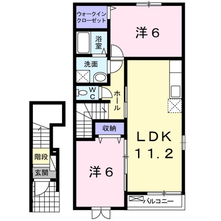 千葉県銚子市明神町1(アパート)の賃貸物件の間取り