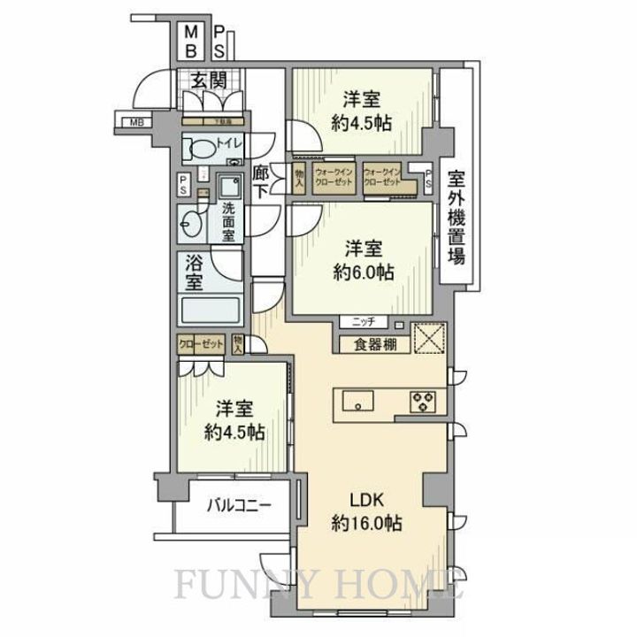 東京都目黒区鷹番2(マンション)の賃貸物件の間取り